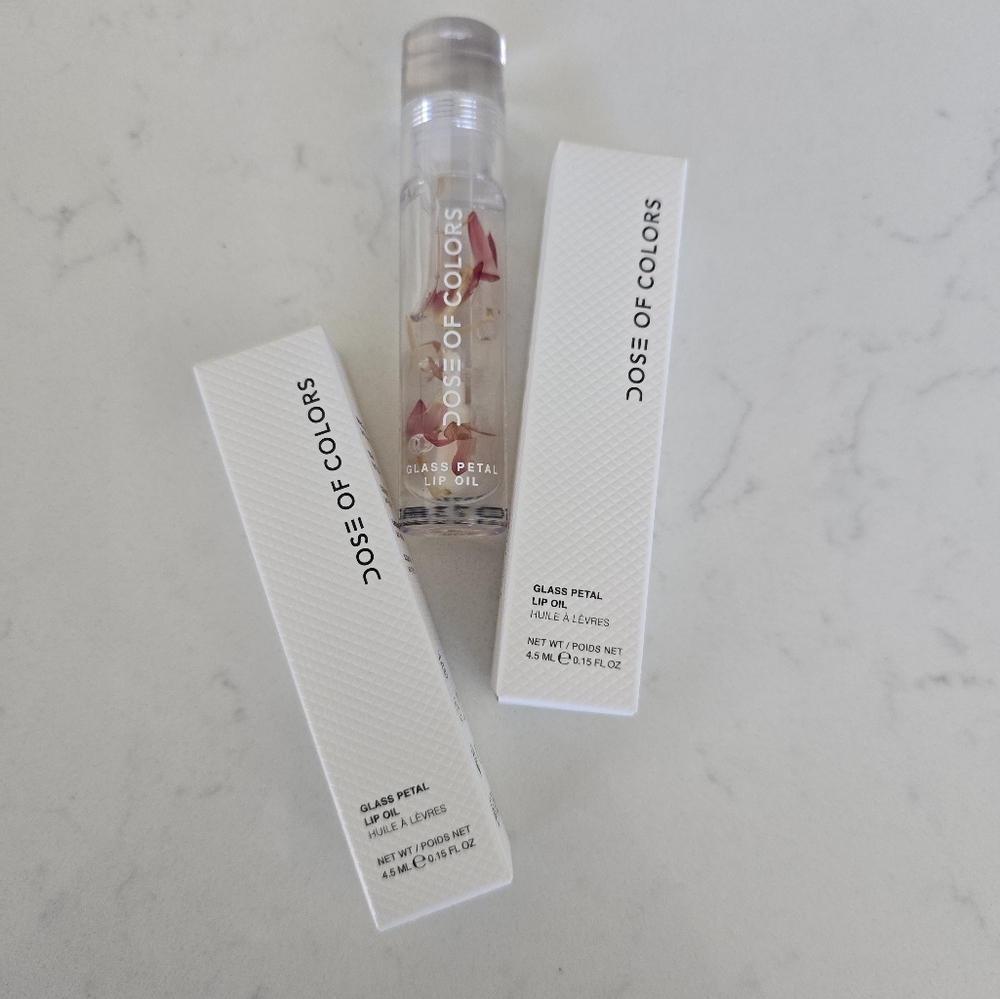 Dose of Colors Glass Petals LIP Oil -Clear 2pc